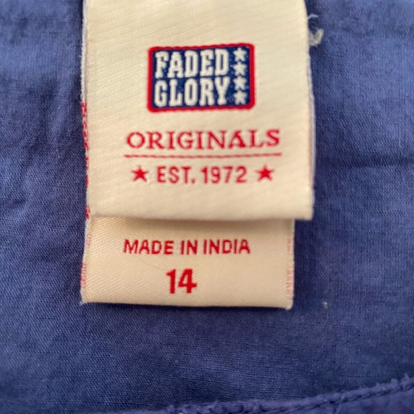 Blue & White, Floral, 100% Cotton Sundress, Sz 14 - Picture 9 of 10